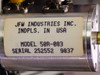 JFW Industries Model 50R-083 coaxial attenuator label – Indianapolis, IN USA, Serial 252552, dated 9837