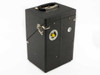 Alnor 7000U Dew Pointer closed black carrying case rear and side view showing inlet port with yellow element and secondary circular port