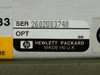 HP 37201A HP-IB Extender — serial number label reading SER 2602U03740, OPT 00, Hewlett-Packard Made in U.K.