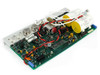 01-003859 Rev AC Switch Neg Assembly PCB board – angled top view showing power transistors, red wiring harness, and large yellow Sprague film capacitor