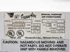OceanAire OAC3612 rating plate showing Model OAC3612, 208/230V, 22.5A, R22 45oz, EER 10.7, UL Listed