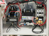 Interior of AEC TDWF7M09S4 showing MDI Mercury Displacement Industries contactor, Hevi-Duty three-phase transformer, and main power contactor