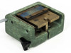 Dage hot plate assembly underside view showing brass heating element plate, adjustment mechanism, and green body