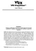 VRex VR-Visualizer V1.6 User's Manual interior page showing FCC compliance notice and trademarks warning