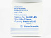 Fisherbrand 14-961-25 Culture Tubes — end label showing catalog number 14-961-25, size 10x75mm, quantity pack of 250, distributed by Fisher Scientific, Made in USA