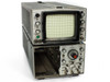 HP 180A Oscilloscope front view with 1821A Time Base and Delay Generator plug-in installed below — both units stacked