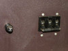 Glo-Quartz TR91-12A – side panel showing fuse holder and three-position rocker switch block (all in OFF position)