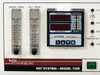Web Technology NID System Model 7200 left front panel close-up — Shroud Purge and Cell Purge LPM Air flowmeters and Athena Controls process/setpoint display