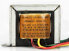 NuArc VE813 filament transformer primary label closeup showing 115V and 230V wiring instructions at 50/60Hz