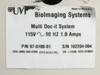 UVP BioImaging Systems rating label showing Multi Doc-It System P/N 97-0108-01, 115V 60Hz 1.0A, Made in USA