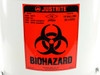 Justrite 05930 10 Gallon Biohazard Waste Can With Foot Operated Cover