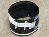 Uni-Solar SHR-17 shingle rolled into a coil and secured with tape, showing the back side with a product label