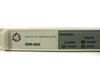 Adaptive Broadband SDM-2020 satellite modulator – front panel left-side close-up showing Adaptive Broadband logo, SDM-2020 model designation, Alarms Transmit, Faults Transmit and Stored LEDs