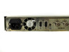 Adaptive Broadband SDM-2020 satellite modulator – rear panel left section showing IEC AC inlet, cooling fan, J1 Remote RS-232, J2 Fault RS-232, J3 and J4 ASI BNC inputs
