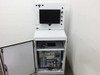 SCE Custom Hi-Pot Control Cabinet SCE-66ST2626WS — front open view showing touchscreen HMI on upper section and interior lower compartment with contactors, terminal blocks, and wiring