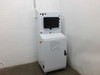 SCE Custom Hi-Pot Control Cabinet SCE-66ST2626WS — front view showing white floor-standing enclosure with touchscreen monitor on upper section and closed lower cabinet door with circular window