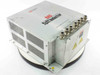 Advanced Energy RAS Split Inductor 3152522-001B – front-left view showing vented aluminum enclosure, AE logo, and top bulkhead connectors