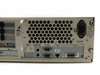 HP Visualize C200 rear I/O port panel showing HP-IB, keyboard, serial port, 10BT/100TX LAN port, parallel port, monitor port, and IEC power inlet with voltage label