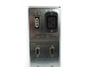 EMS Model 10 – unswitched group panel showing IEC C19 outlet (J1, 16A max), 3-pin connector (J2, 12A max), and system interface DB9 ports J4 and J9