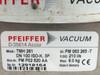Pfeiffer TMH 261 pump label showing model TMH 261, part number PM P02 820 AA, DN 100 ISO-K 3P, 210 l/s N2, serial 12918164, Made in Germany