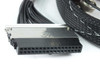 HP Z2220A breakout cable — close-up of ribbon/IDC connector end with braided cable sleeving