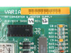 Varian 01-019314 board label — close-up showing silkscreened text: HV CONVERTER & HEATER SUPPLY, part number 01019314, DASH 00, REV 12, with barcode asset tag