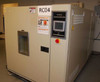 Shanghai HS2.5 Constant Temperature Humidity Environmental Test Chamber — front-right view showing observation window, SAMSON TEM900 touchscreen control panel, and red emergency stop button