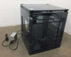 BFB 3000 Plus rear view showing smoked acrylic enclosure panels, frame construction, and power supply on floor
