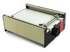 Houston Instrument HiPlot DMP-2 Digital Pen Plotter – right side three-quarter view showing platen and rail mechanism with red tag visible