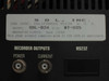 SDL-824 rating label showing Model SDL-824, S/N T-035, manufactured September 1994, SDL Inc., with Recorder Outputs BNC connectors and RS-232 port