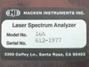 Macken Instruments 16A Grating Spectroscope CO2 Laser Spectrum Analyzer w Manual