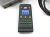 LAP CAD-PRO IR remote control — black handheld remote with blue button matrix, green F1–F10 function keys, Rev 2.5