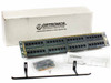 Ortronics OR-851044973 48-port Cat5e patch panel with original box, hardware bag, rack ears, and instruction sheet