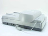 HP Scanjet 4500C rear view showing USB cable connected and rear port area with ADF attachment mounted