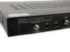 Standard MT620 rear panel left section — antenna RF input label (950-2050 MHz, 24V DC 300mA), LNBC power switch, composite video output F-connector, and bilingual caution label