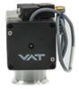 VAT 26432-KA41-0001 — rear view of black pneumatic actuator block with VAT logo, solenoid valve on top, and single ISO-KF40 flange below