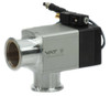 VAT 26432-KA41-0001 pneumatic angle valve ISO-KF40 — right-side view showing aluminum body, KF40 flanges, and solenoid with cable