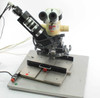 Finetech Fineplacer manual rework station main unit with Leica MZ6 stereo microscope mounted on two-axis XY stage platform, front-right view