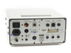 Finetech Placer Control unit rear panel showing AUX power out, power in, head vacuum port, module interface RJ45, RS-232, pipette foot switch, pivot arm, table foot switch, placer support DB25, option output, camera 1 and camera 2 BNC connectors, and voltage selector 230V/115V
