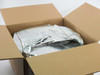 Open carton of Quanex Solargain 614-7528-P93 edge tape showing 11 rolls vacuum sealed inside a silver Mylar bag