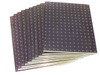 Nanosolar Nanocell flexible CIGS solar cells — lot of 10 fanned out, showing deep purple patterned CIGS active layer on front surface