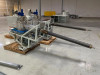 Riber Jet 40K selenium cracker full system front-left view on pallet showing dual linear nozzle tubes and vacuum reservoir assembly