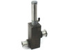 Key High Vacuum Products BL162 pneumatic brass valve – rear-right view showing valve body label and second KF25 flange port