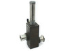 Key High Vacuum Products BL162 pneumatic brass valve – front-left view showing valve body, pneumatic actuator cylinder, and KF25 flanged ports