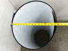 SoloPower SP3L-160 flexible solar panel rolled into cylinder, viewed from above with tape measure showing approximately 16-inch interior diameter