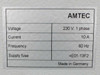 Amtec XRF 940V electrical specification label — 230V 1 phase, 10A, 60Hz, supply fuse +E01-13F2, Made in Germany
