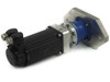 Rexroth MSK040B servo motor and Wittenstein Alpha gearbox assembly — left rear angle view showing motor body and connectors