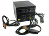Sunstone CD320DPM2 320Ws Dual Pulse Resistance Spot Welder front-left three-quarter view with both weld heads and ground cable laid out in front