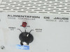 Riber JBA 12A front panel close-up – ARRET/MARCHE/AUTO power switch with red ON indicator light and model label reading JBA 12A