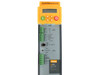 Parker AC890CS Common Supply Module – front face close-up showing operator display, green/red buttons, and labeled terminal strip